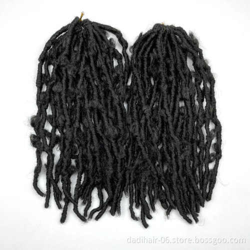 Customized Butterfly Locs Crochet Braids Hair,14" 80g Distressed Faux Locs Crochet Hair 20Strands/pack Locs Pre-Twist Braiding